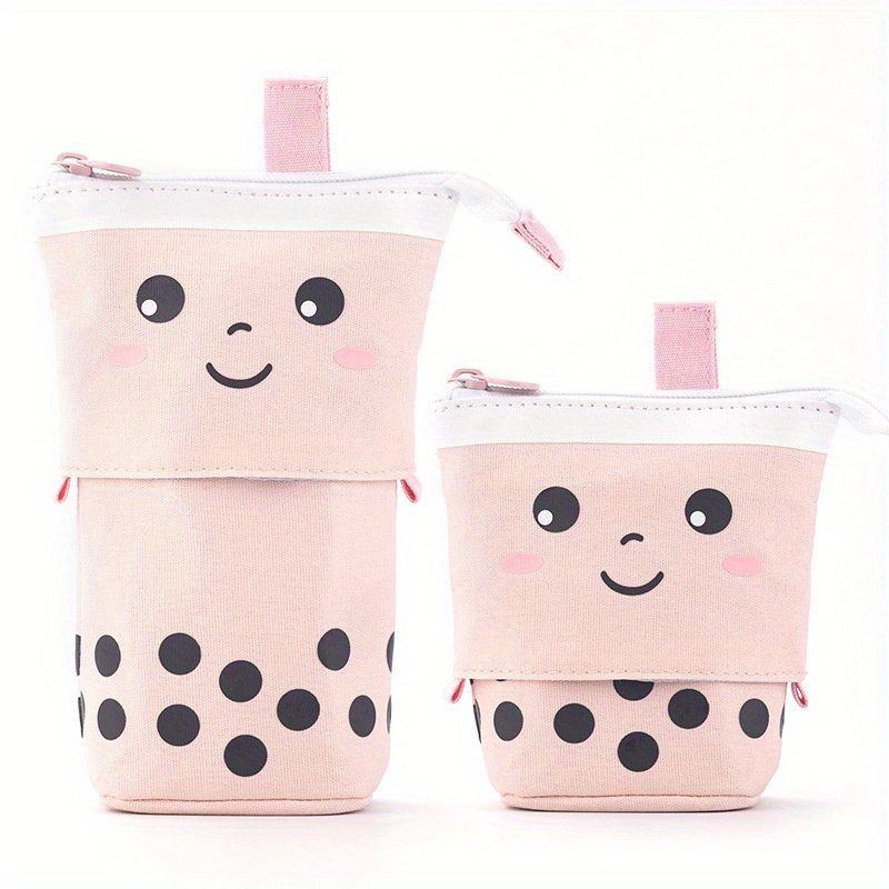 Lot De 2 Trousse à Crayons En Toile Fleurie - 19,5x8x7 Cm - Multifonction Scolaire & Maquillage
