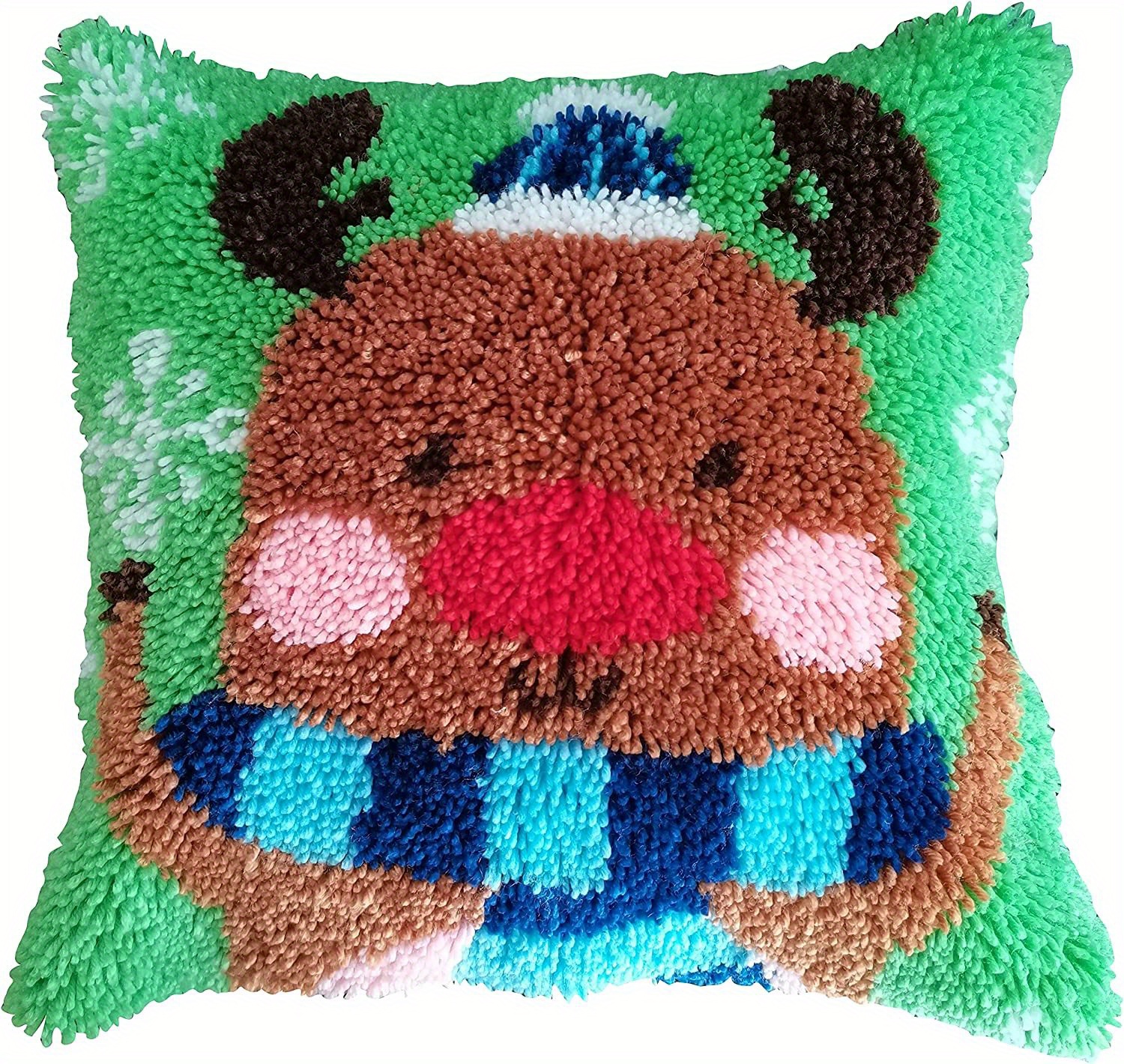GREBSTK Latch Hook Kit DIY Throw Pillow Cover Sofa Cushion Cover Sun &  Rainbow Pattern Paint Cross Stitch 16X16 inch