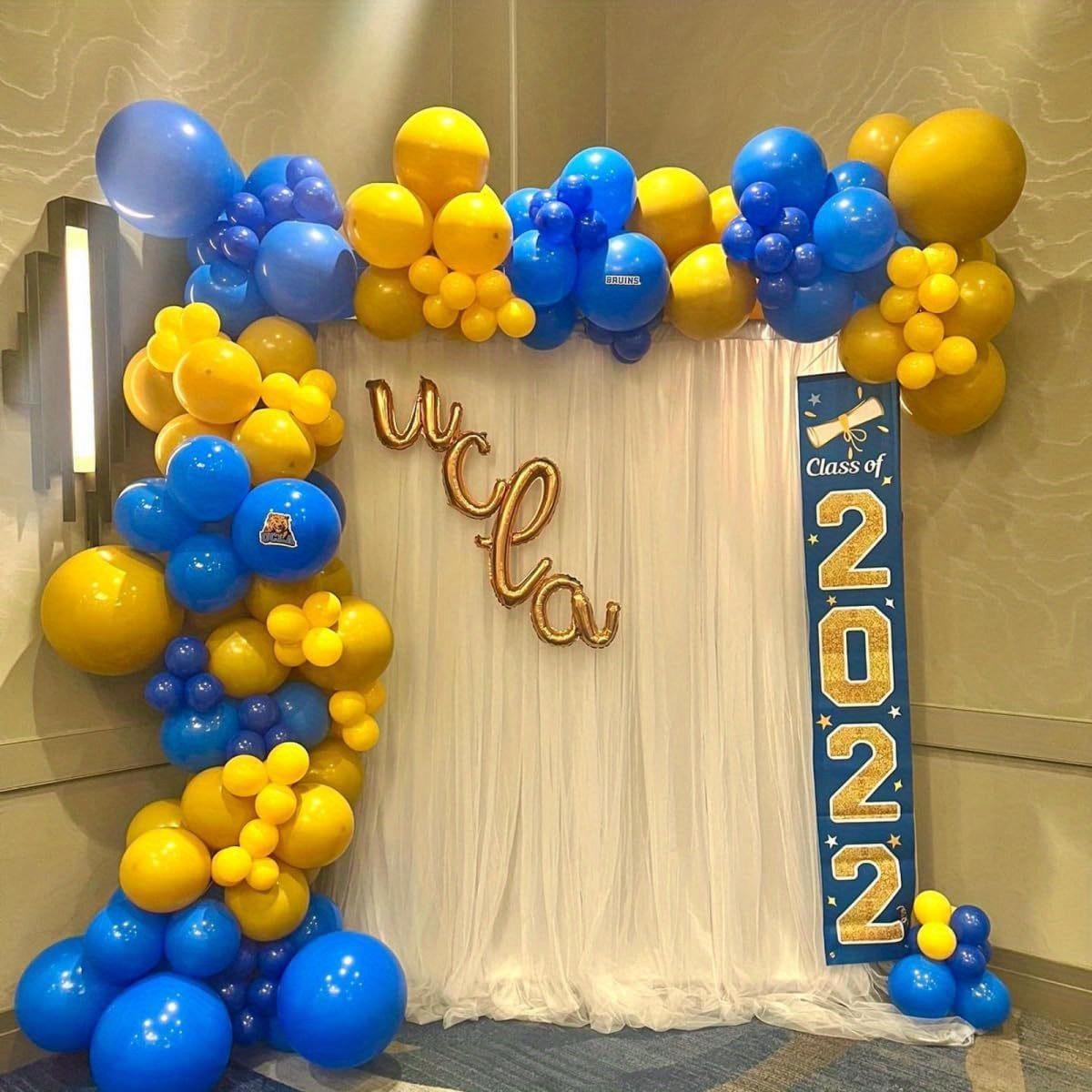 100pcs Royal Blue And Yellow Balloon Arch Kit With Different Sizes 18 ...