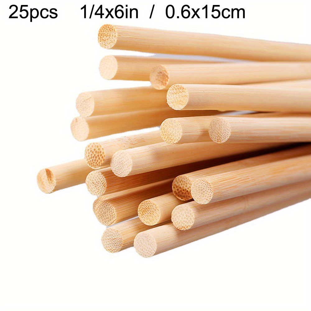 Dowel Rods Wood Sticks Wooden Dowel Rods Diameter Bamboo - Temu