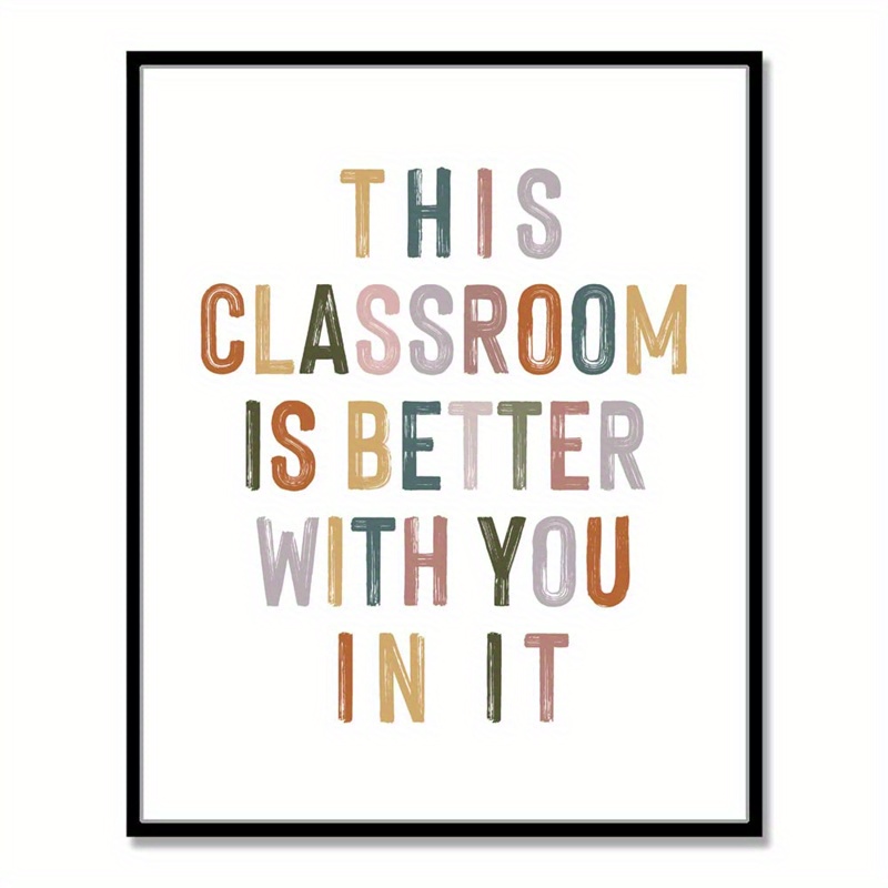 TEMU 1 pièce Décoration de classe bohème cadre 8x10 pouces, "Cette classe est meilleure ," Décoration murale et panneaux de motivation positive pour