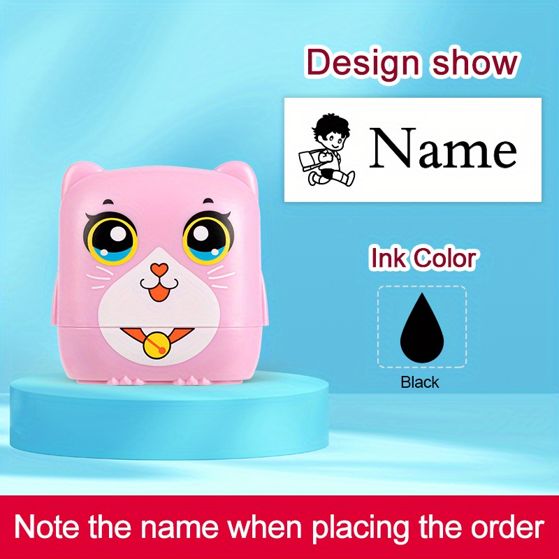  Name Stamp for Clothing Kids,Custom Name for Baby Student  Clothes Chapter Cartoon Children's Seal Cute for Kids,Waterproof Wash Not  Faded Stamp 4 Animal Styles (Boy Blue) : Office Products