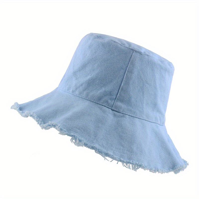 Women Wide Brim Bucket Hat Pure Color Sun Hat Brim - Temu