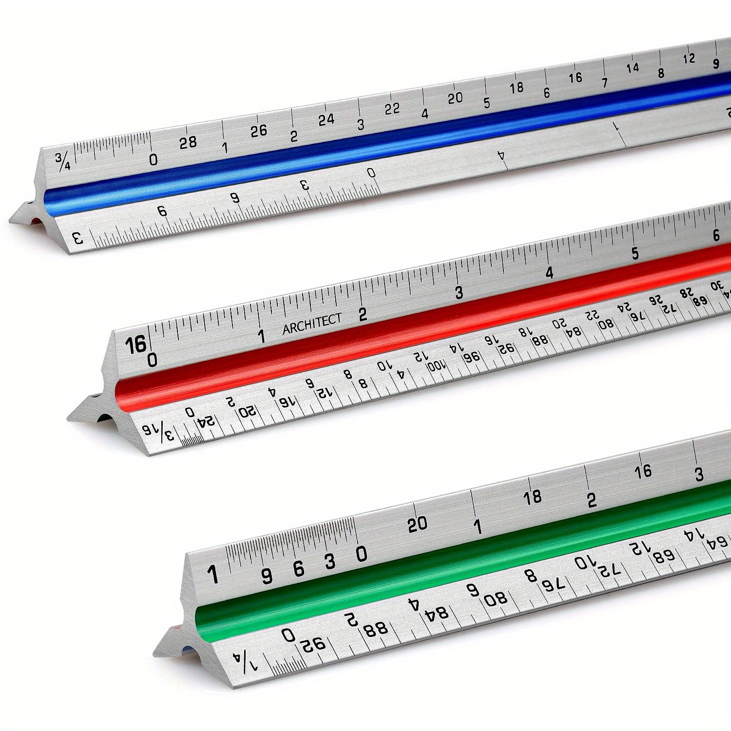 1pc Architectural Scale Ruler For Blueprint, 12in Metric Metal Engineers  Triangle Drafting Ruler With Imperial Measurements For Architects  Engineering, Draftsman Drawing, Laser-etched Markings - Office & School  Supplies - Temu