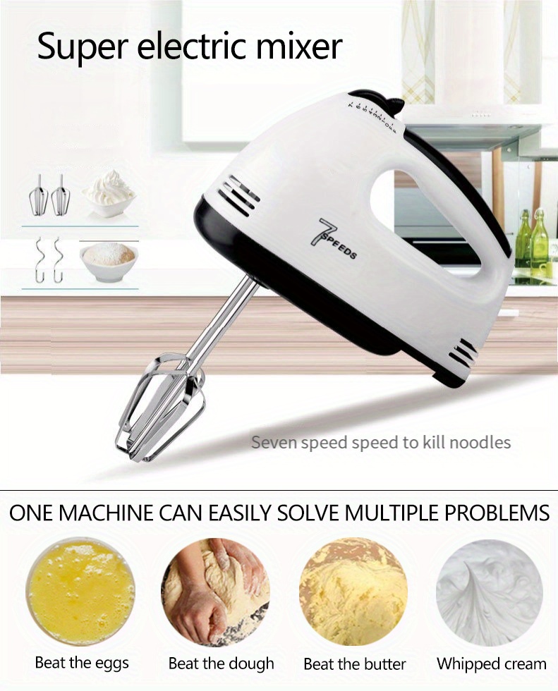 Electric hand mixer egg beater machine for cake and whipping cream 7 speed  for Kitchen