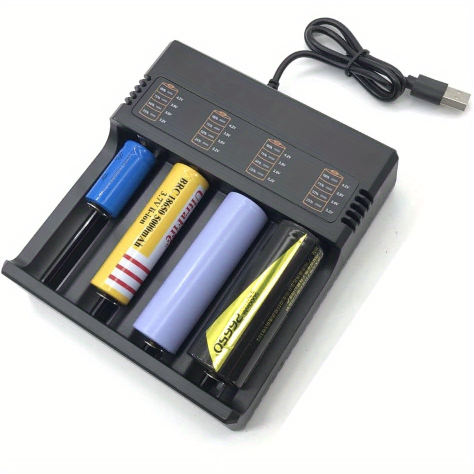 1pc Chargeur De Batterie Universel Lithium 18650 Pour Batteries Li-ion 3,7V  18650 26650 18490 22650 16340 RCR123A 14500, AA AAA Et C Ni-MH Ni-CD  Rechargeables - Temu Belgium