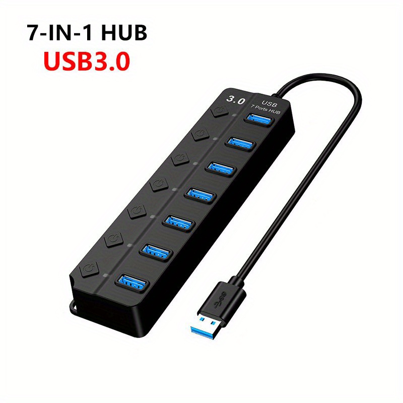 Acquista Adattatore di espansione hub USB 8/5 porte Multi splitter USB HUB  Hub 2.0 ad alta velocità lettore di schede SD TF tutto in uno per PC  portatile