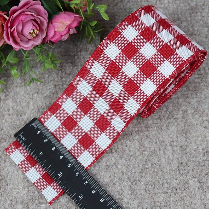 Pink Gingham Checkered Ribbon, 5/8