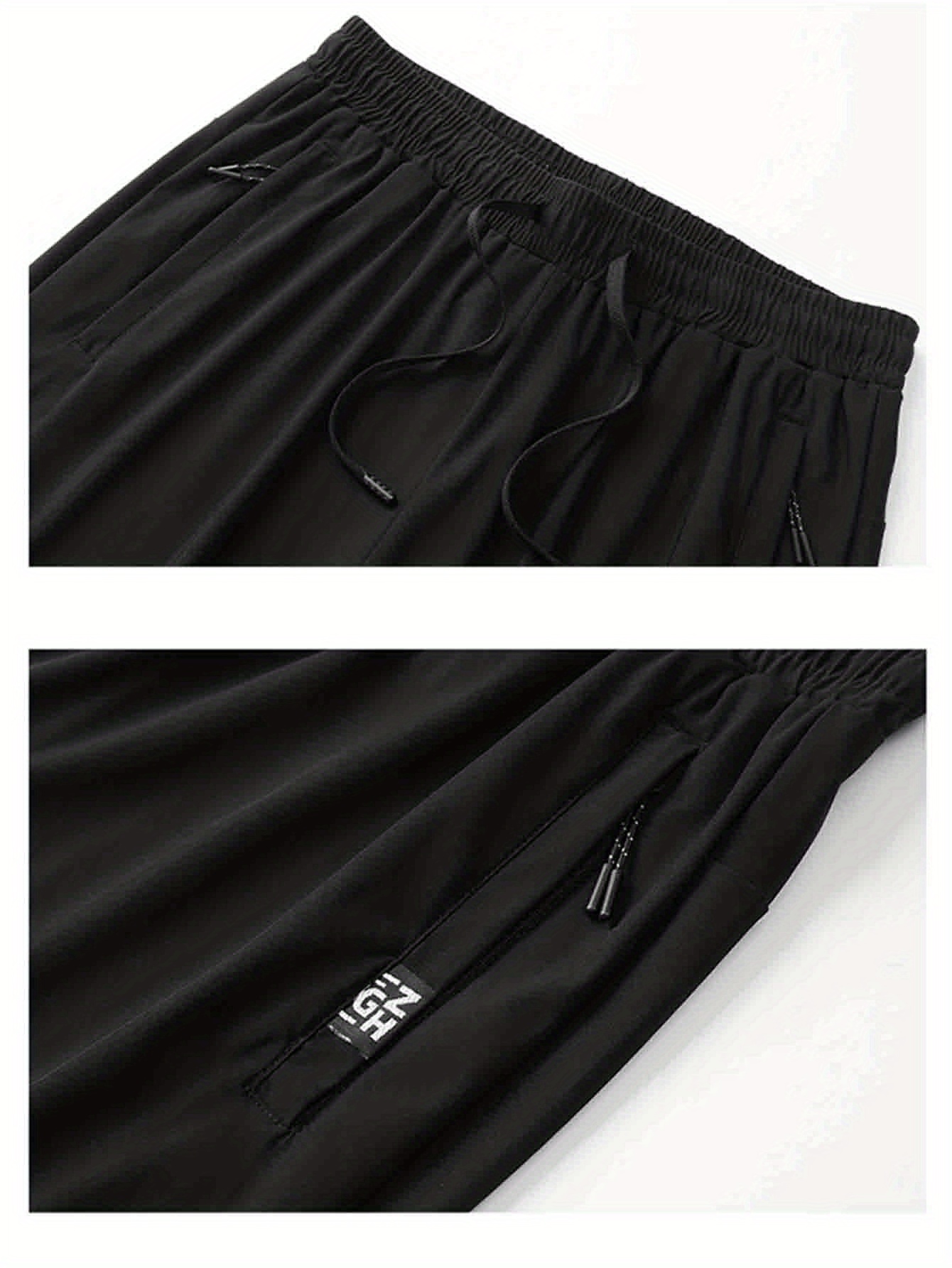 Men's Trendy Sports Pants Zipper Pockets Active High Stretch Temu