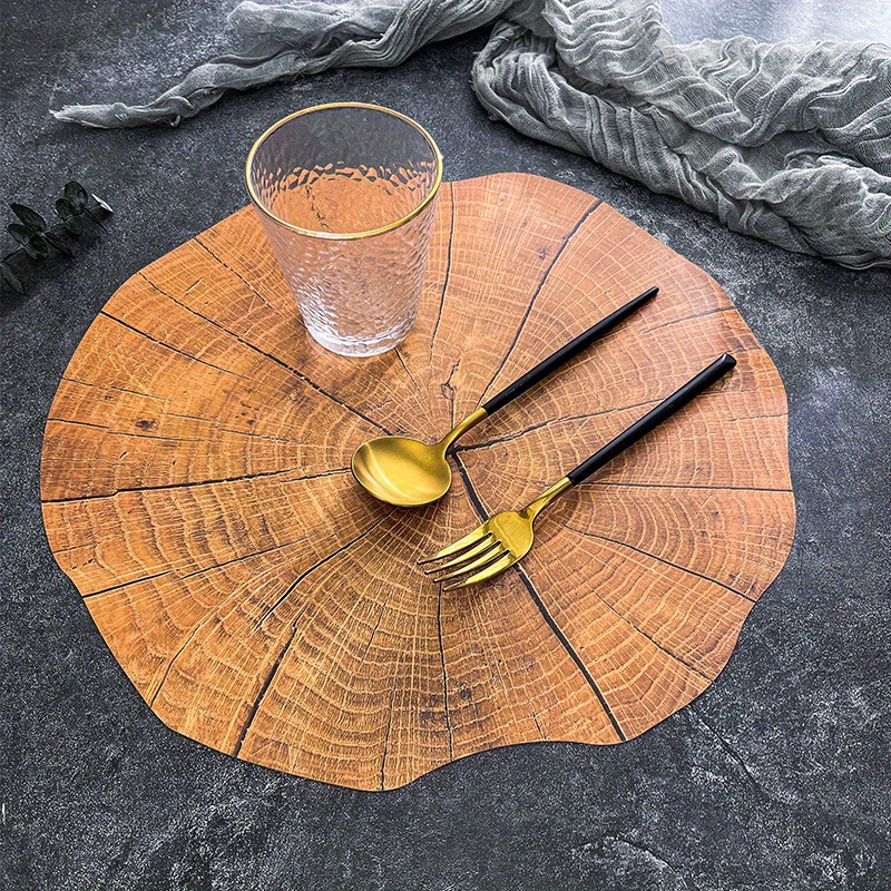 Imitation Wood Grain Placemat Durable Coasters Pp Material - Temu