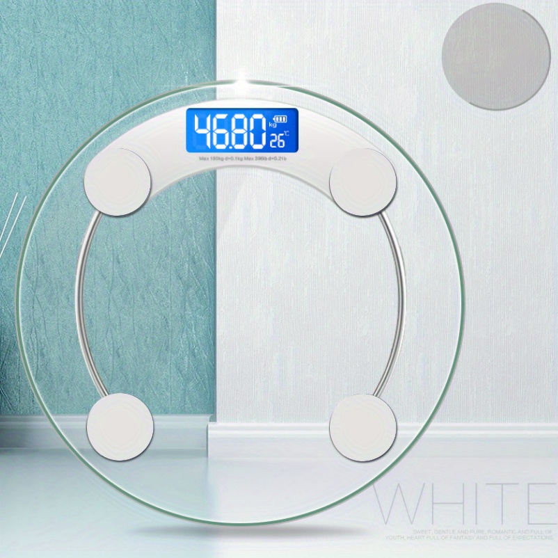 Transparent Bathroom Round Electronic Scale, Intelligent Weighing Lcd Weight  Scale, Bearing Weight Portable Digital Scales, 3 Color Optioins, Bathroom  Accessories, Bathroom Tools - Temu