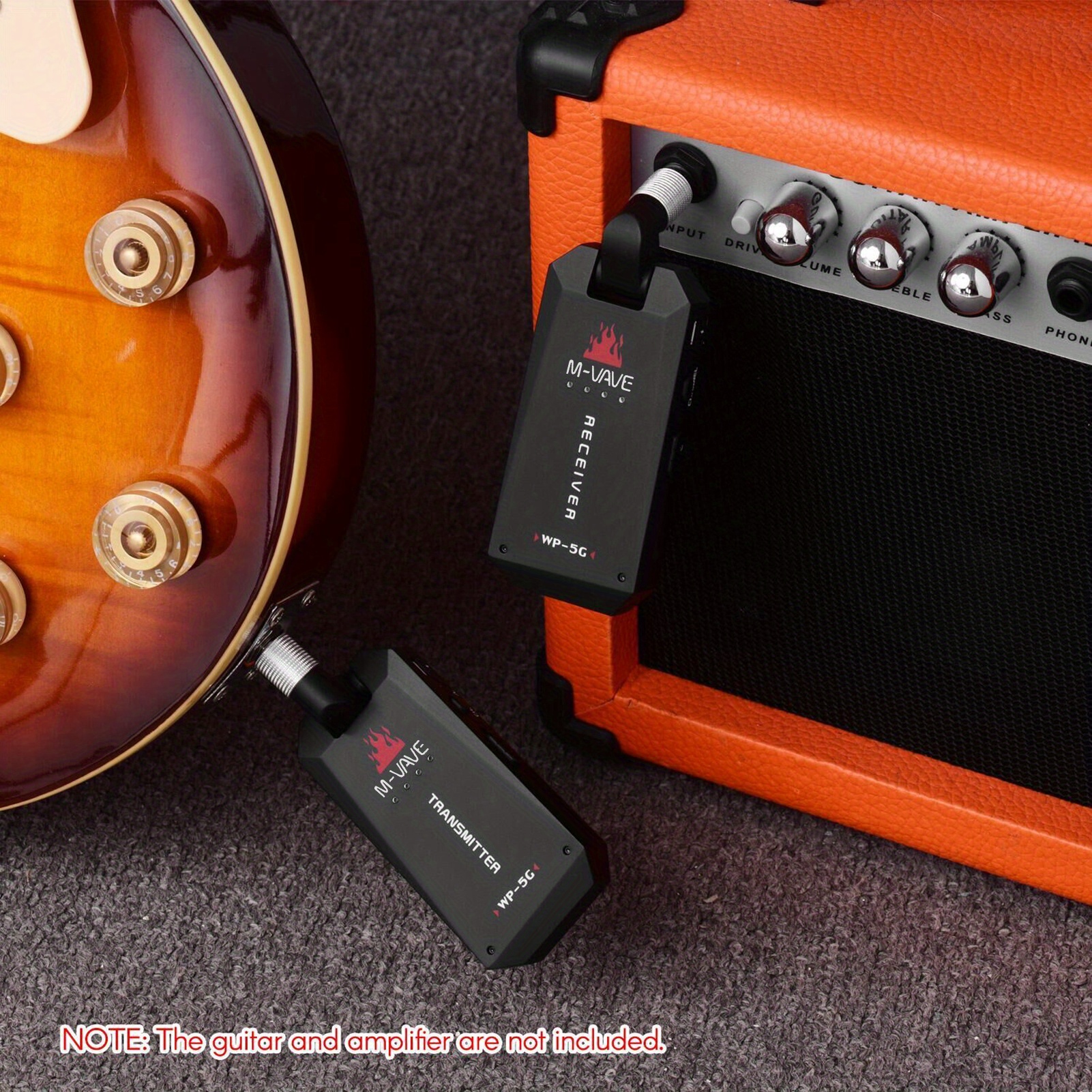 Système de guitare sans fil 2.4g Récepteur émetteur rechargeable