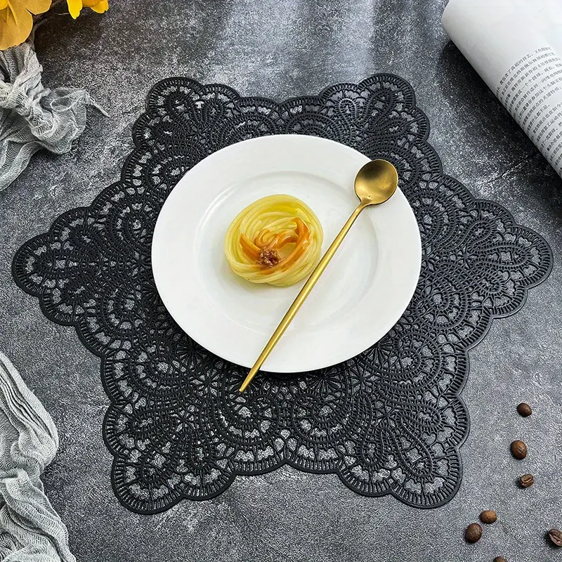 Pvc Placemats Hollow Snowflake Pvc Dining Table Mat Washable - Temu