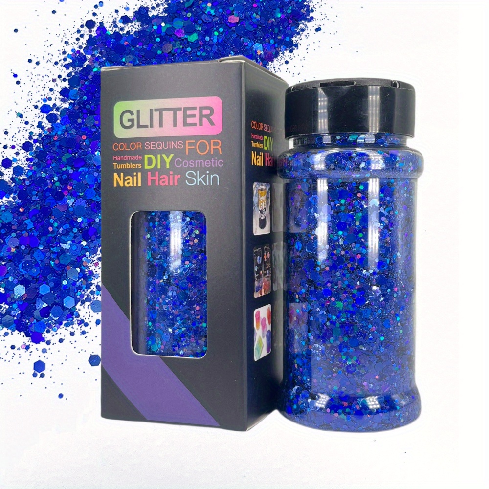 Holographic Chunky and Fine Glitter Mix, 36 Colors Chunky Sequins & Glitter  Powder Mix, Iridescent Cosmetic Glitter Flakes for Nail Art Face Body Eye