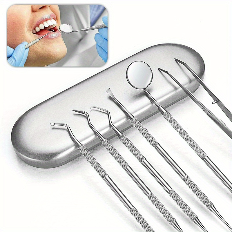 Miroir dentaire en acier inoxydable outils de dentiste, sonde à double tête  miroir dentaire kit de nettoyage des dents az4988