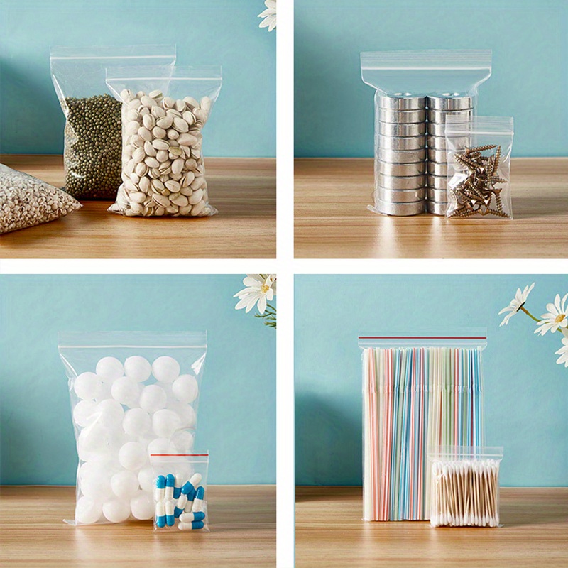 Mini bolsas de plástico, 400 bolsas de plástico pequeñas transparentes de 2  x 2 pulgadas, bolsas pequeñas reutilizables transparentes para joyas, –  Yaxa Store