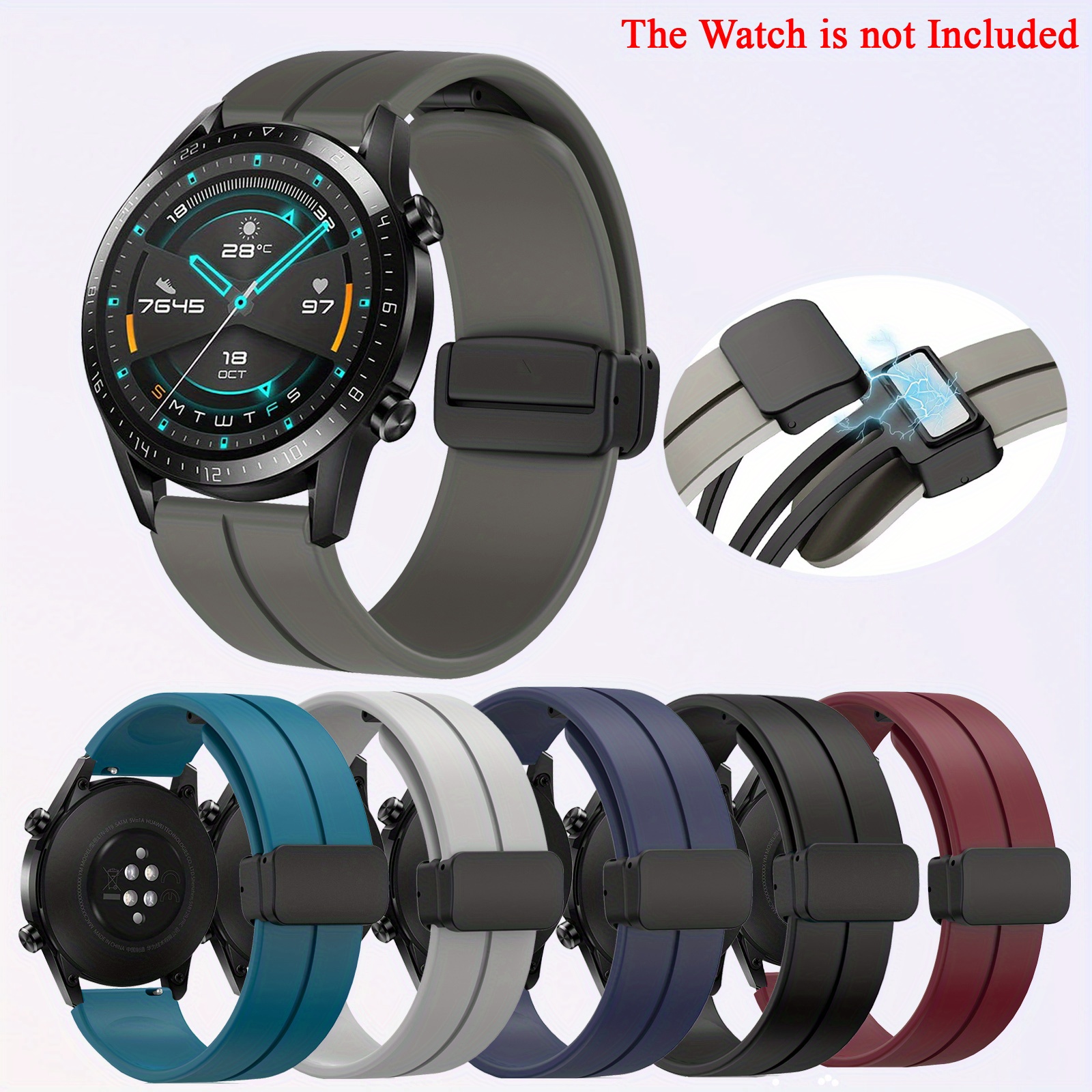 MOTONG for Huawei Watch GT2 pro Replacement Band - 22MM Silicone  Replacement Wrist Band Strap For Huawei Watch GT2 pro(Silicone Black)