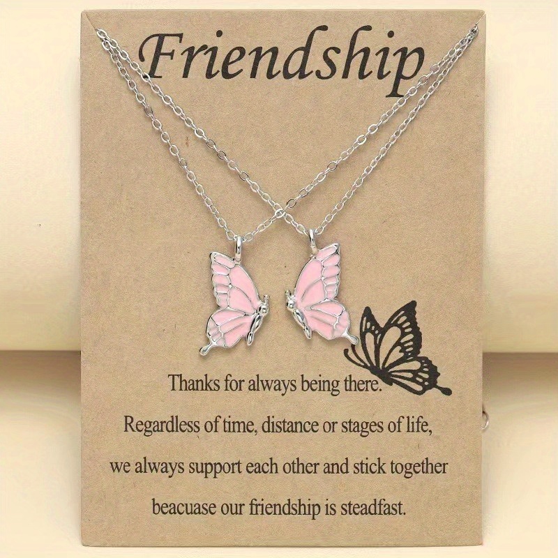 Best friend deals butterfly necklaces