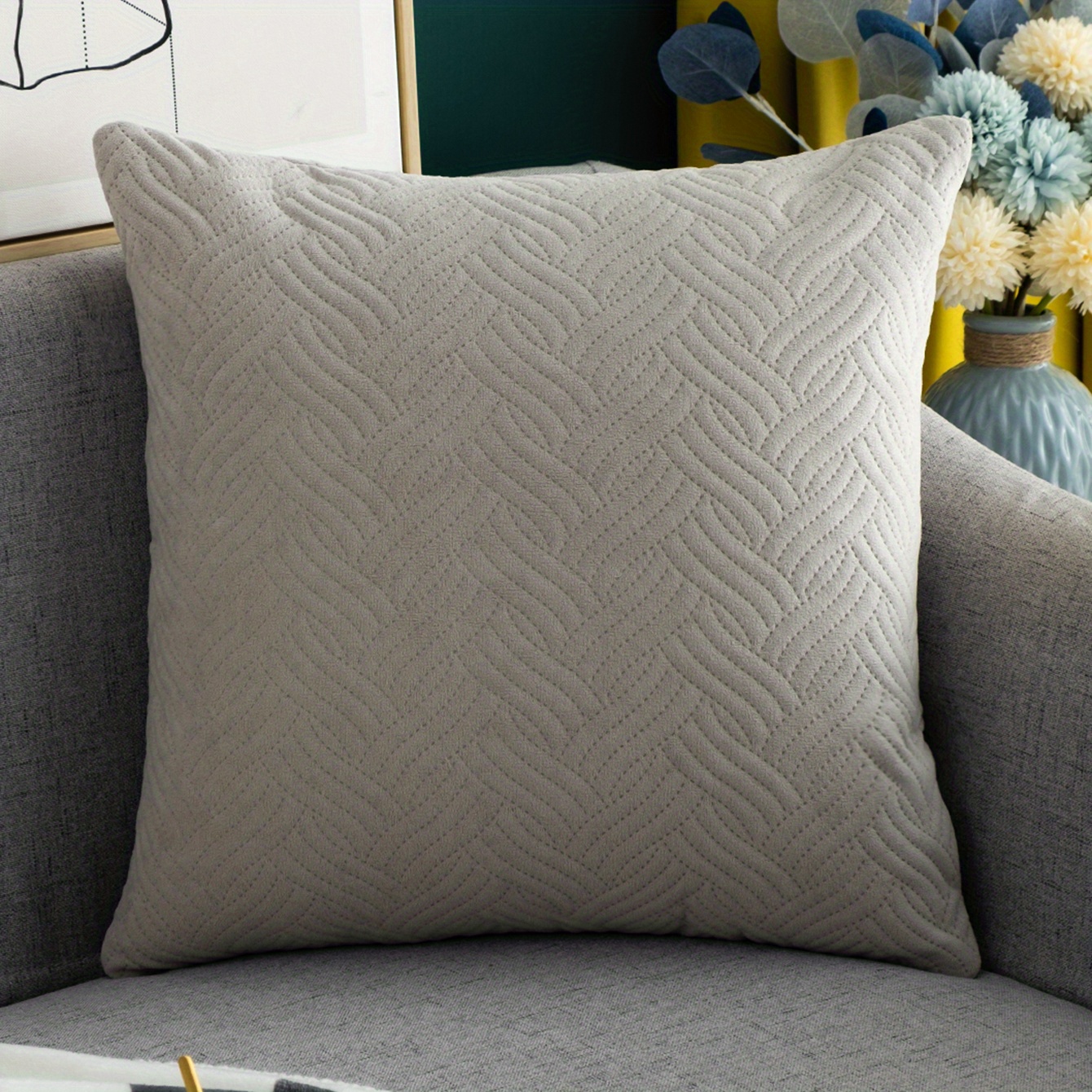 Image of 1pc, Velvet Cover - Soft And Luxurious Plush Pillow Cover For Home, Bedroom, Car, And Living Room Decor (pillow Not Included)
