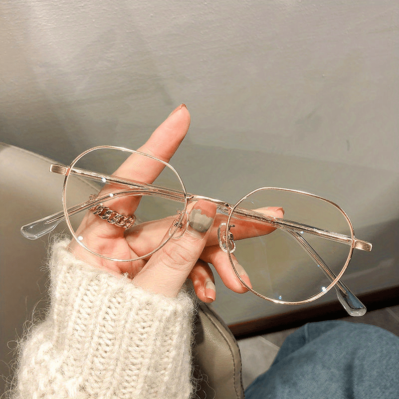 Modebrille Klaren Gläsern Damen Herren Runder Metallrahmen - Temu