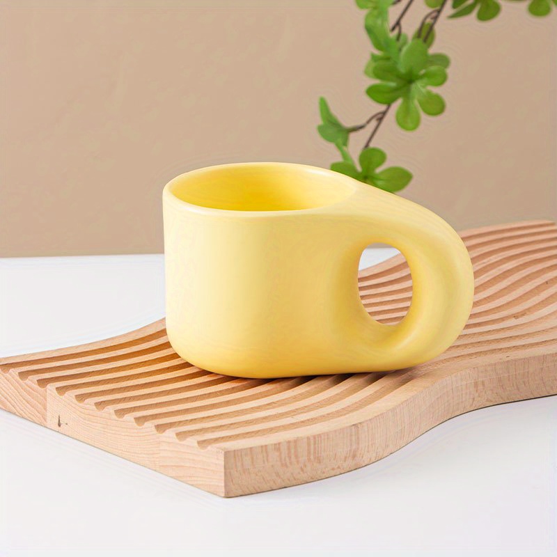 Ceramic Coffee Mug With Fat Handle Dishwasher And Microwave - Temu