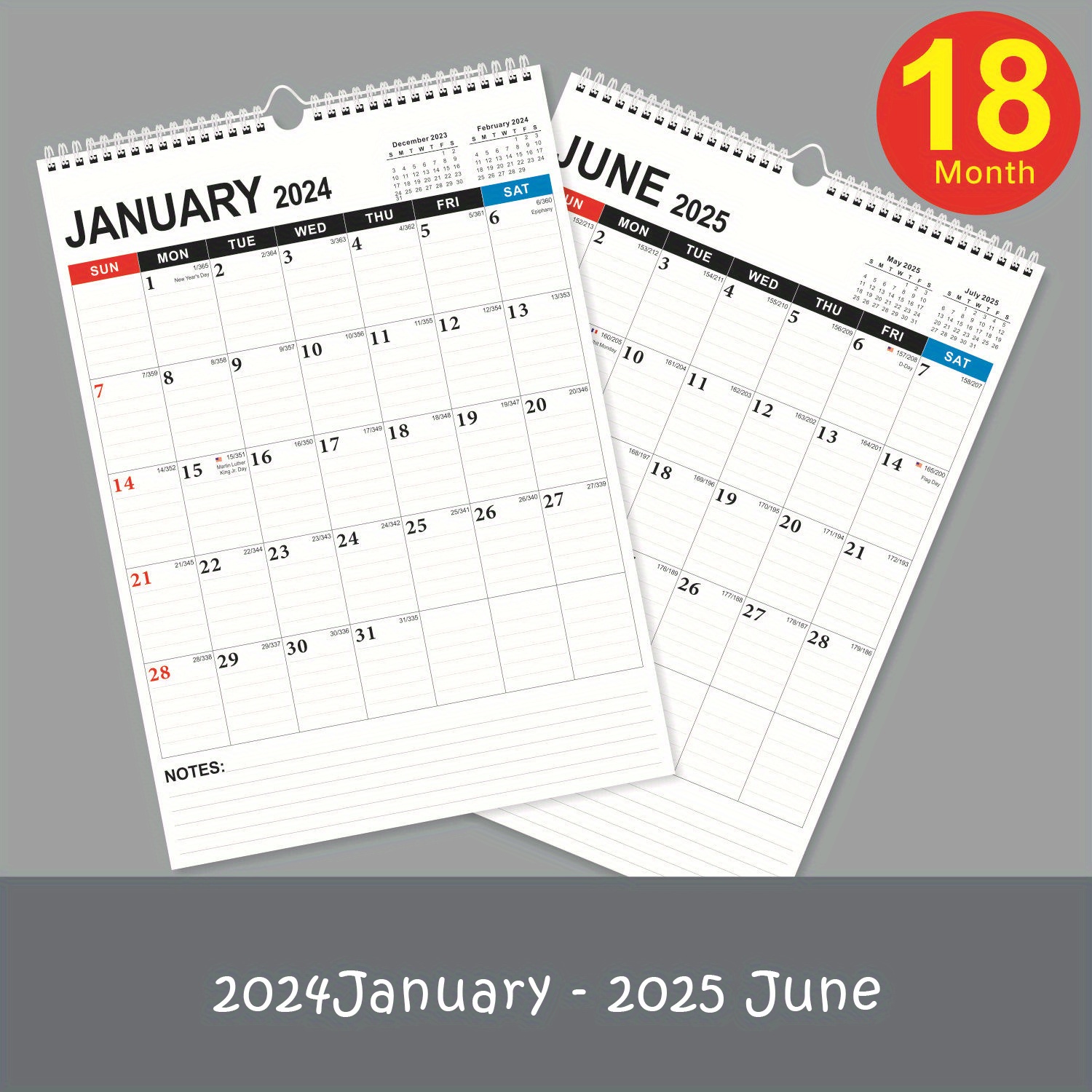 2024 English Wall Calendar European American International - Temu
