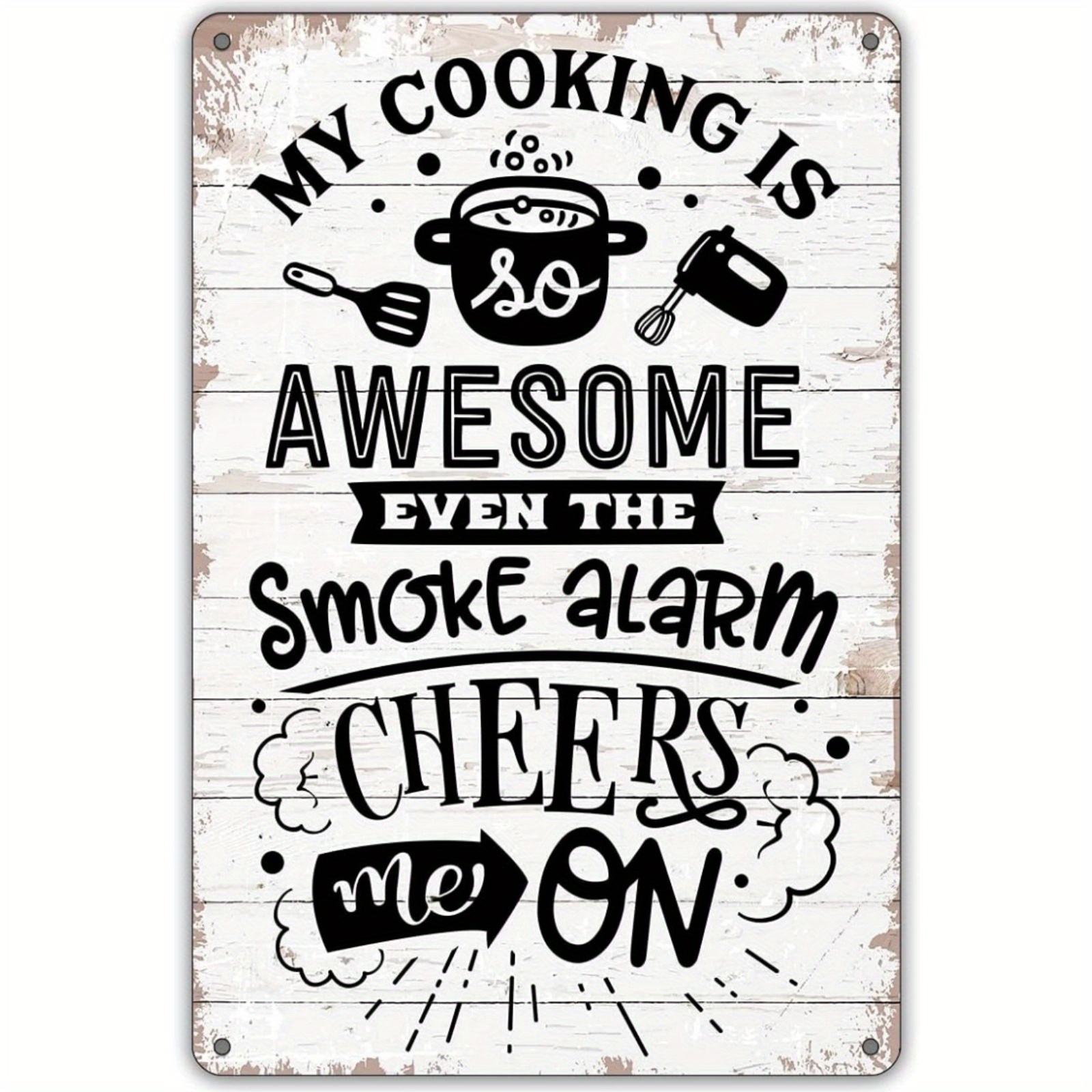 Funny Kitchen Quote Metal Tin Sign Wall Decor, Rustic Wickedly