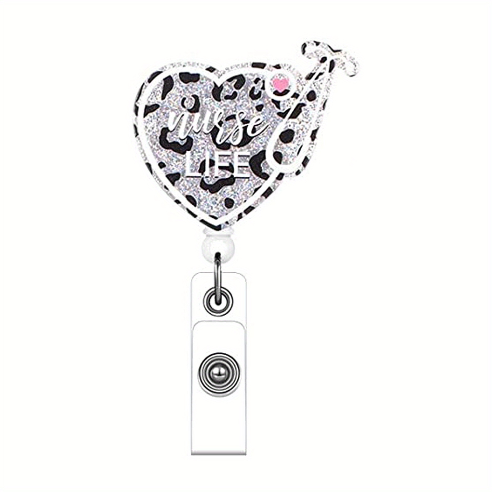 NICU Nurse Rainbow Badge Reel: Black or White Retractable Badge