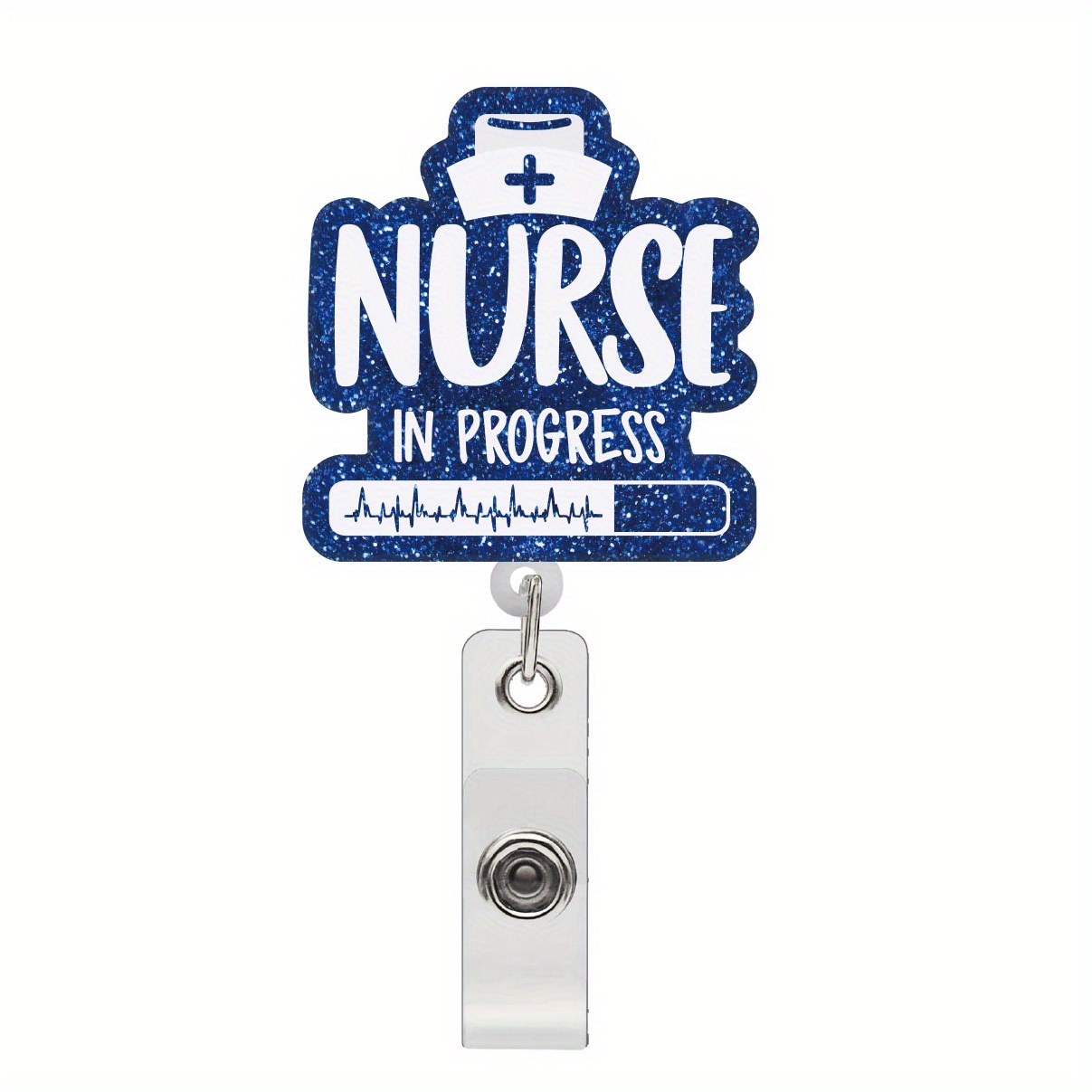 BadgeBright Luz de carrete de insignia de enfermera de turno nocturno,  linterna retráctil y recargable con clip, soporte para tarjetas de  enfermera