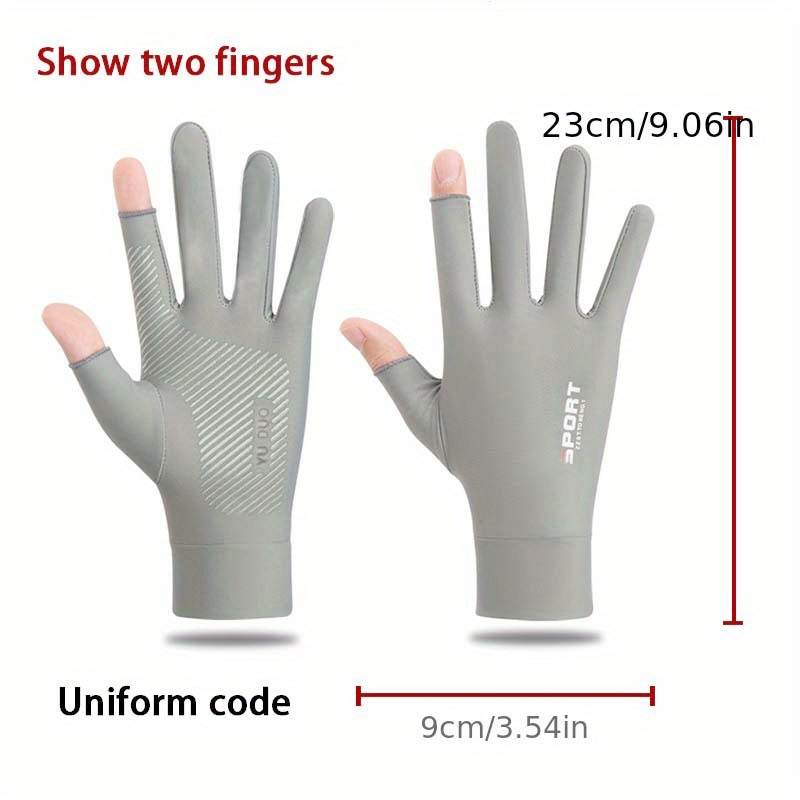Outdoor Sunscreen Gloves Men Women Summer Ice Silk Thin Style Non Slip  Gloves Suitable Outdoor Working Fishing, Save Clearance Deals