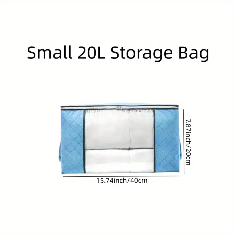 1pc Blanket Storage Bags With Zipper, Non Woven Foldable Comforter