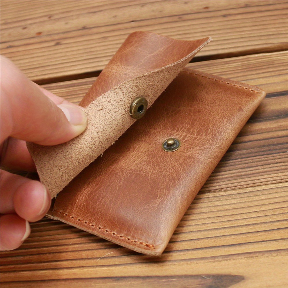 New Handmade Men's Long Wallet Crazy Horse Leather Cowhide Vintage Card  Holder