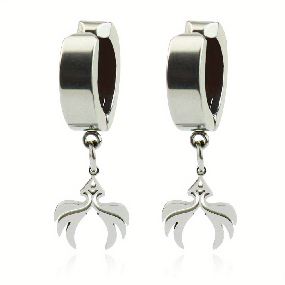 Stainless Steel Hoop Earrings  Dangle Earrings - A-z Earrings