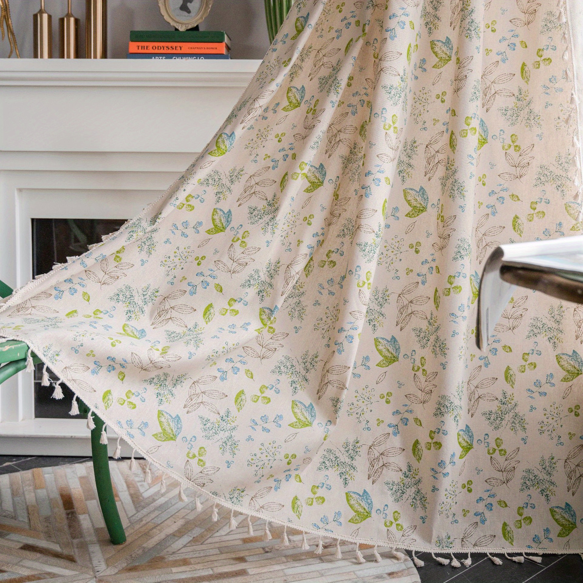 Green Pattern Detailed Curtain Trim Design Ideas
