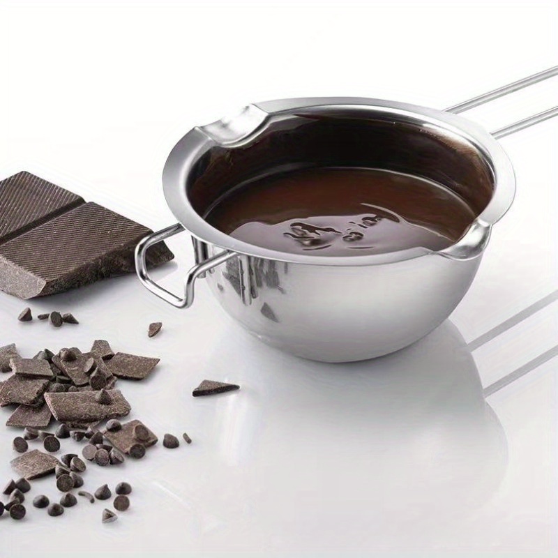 Juego de ollas de doble caldera, olla de acero inoxidable con espátula de  silicona para derretir chocolate, jabón, cera, fabricación de velas (20.3  fl