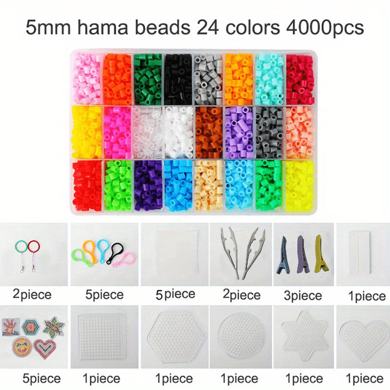 ibasenice 3 Sets 24 Fusion Colored Pearler Beads DIY Craft Fuse Beads  Colored Beads Pegboard Beads Rainbow Color Beads Kid Crftas Supplies Color  Beads