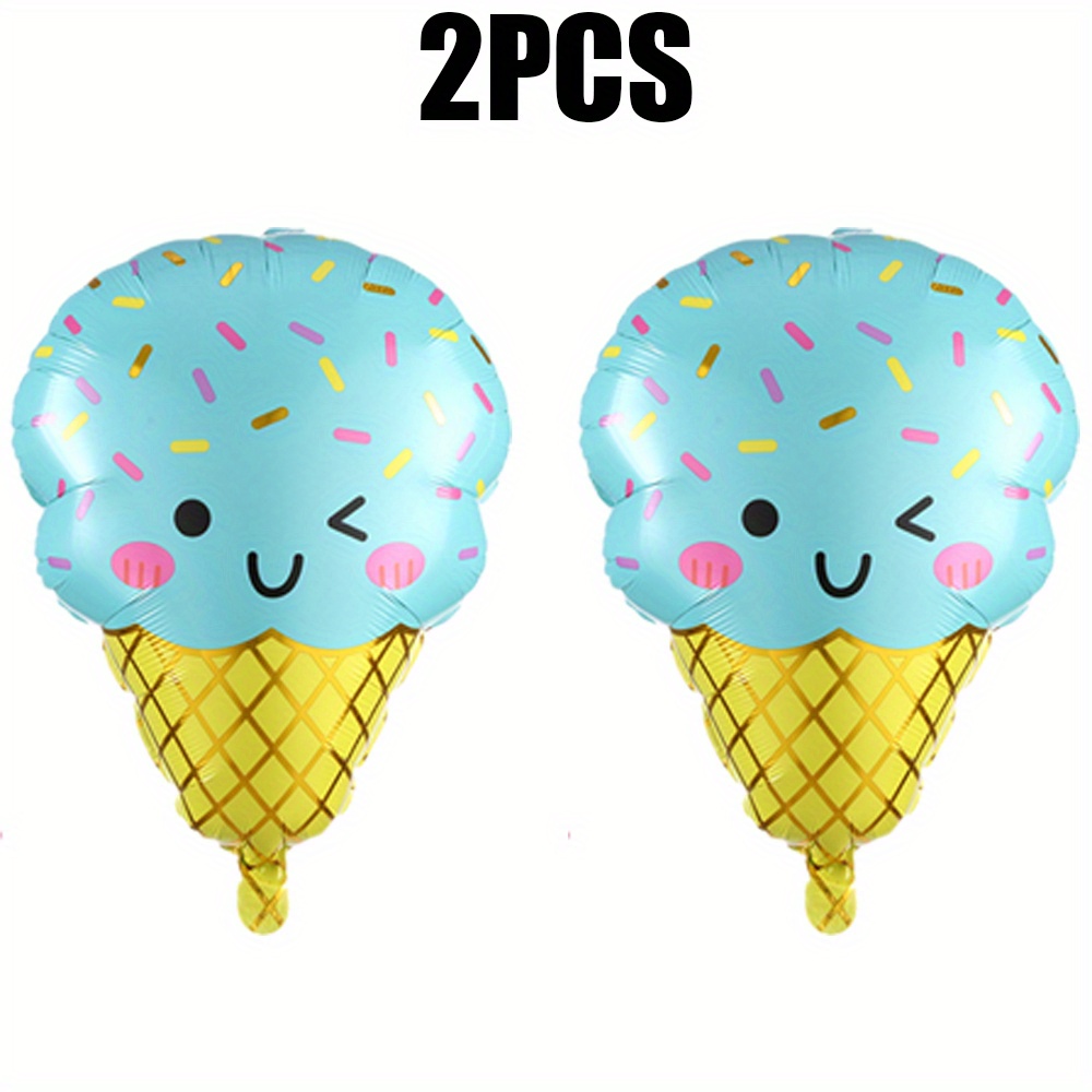 Folie Aluminium Ballons Eis Sweet Cone Ballons Ice Cream Party Zubehör für  Geburtstagsfeier Dekor (grün + pink2pcs)