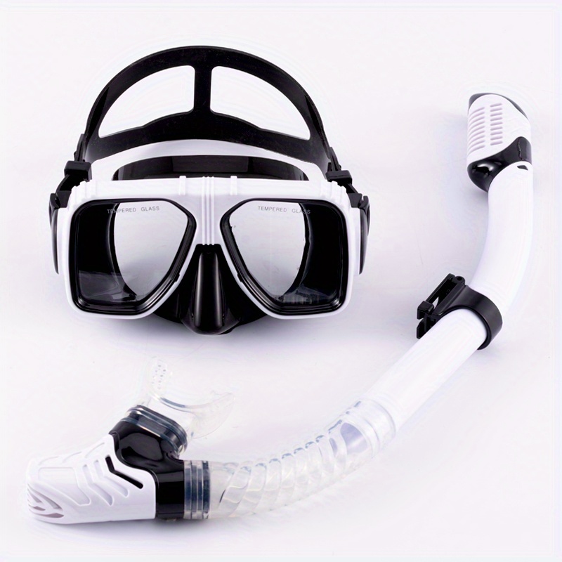 TB&W Lunettes de plongée Ensemble de plongée avec tuba pour lunettes de  plongée sous-marines à verres trempés pour adultes 