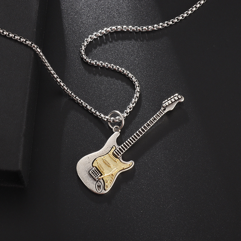 rock music guitar necklace men women punk gothic pendant - Temu