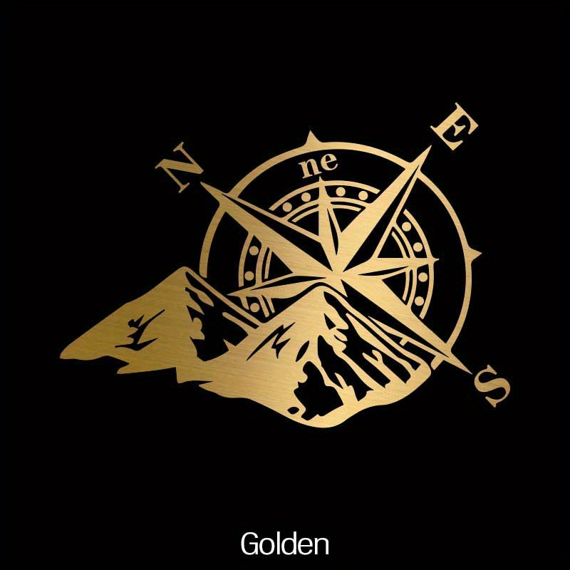 1PC Mountain Compass Stickers For Camper Car Adventure Reflective Decals