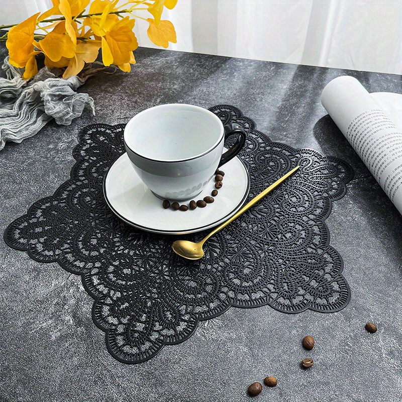 Pvc Placemats Hollow Snowflake Pvc Dining Table Mat Washable - Temu