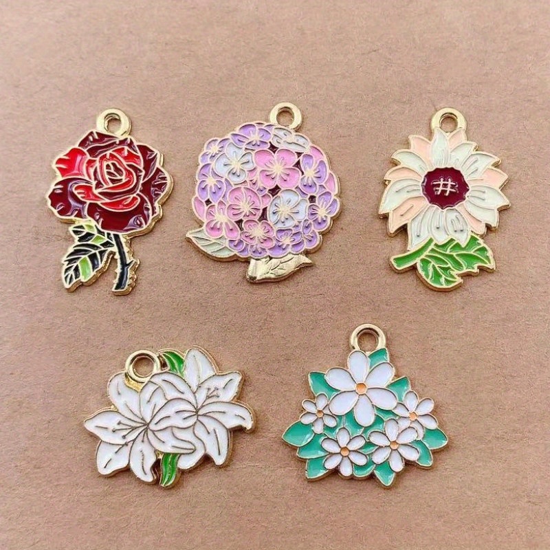 Alloy Flower Daisy Charms For Jewelry Making Diy Earrings - Temu