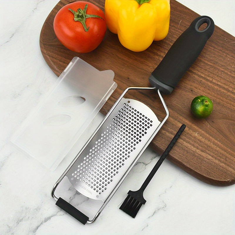 Professional Cheese Grater Suitable For Kitchen Stainless Steel Handheld,  Metal Lemon Grater With Handle, Suitable For Cheese, Chocolate, Spices,  Kitchen Tools And Tools, Soft Handle (black) - Temu