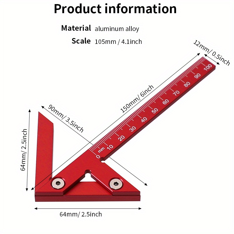 Centro Finder Per Legno E Metallo | Strumento Per Trovare Il Centro | Plastica ABS Rossa - Foto 10