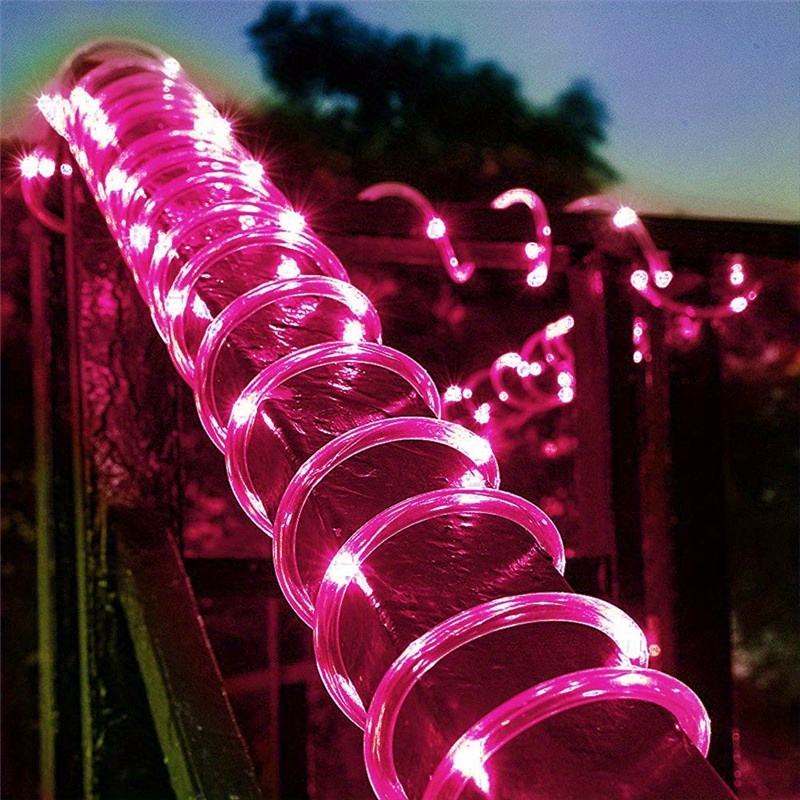 Solar LED Light Path Deck Outdoor Garden Solar String Lights Solar Rope Lights Outdoor Lighting strips Led Garland Lights For Wedding Party Christmas Halloween Decoration Garden Stair with Smart Light sensor 8 Light Modes