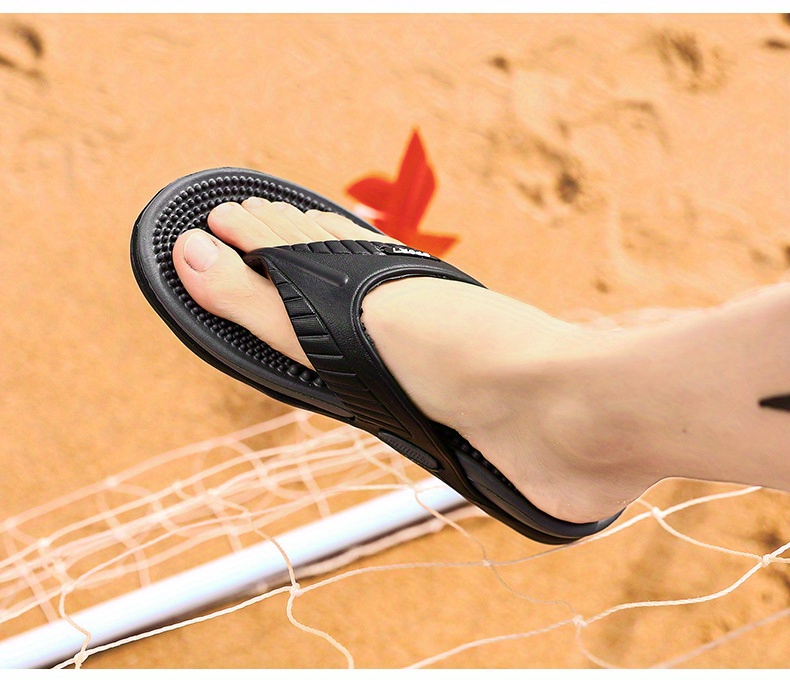 men acupressure massage reflexology flip flops shock absorption lightweight non slip thong sandals for indoor outdoor beach summer details 10