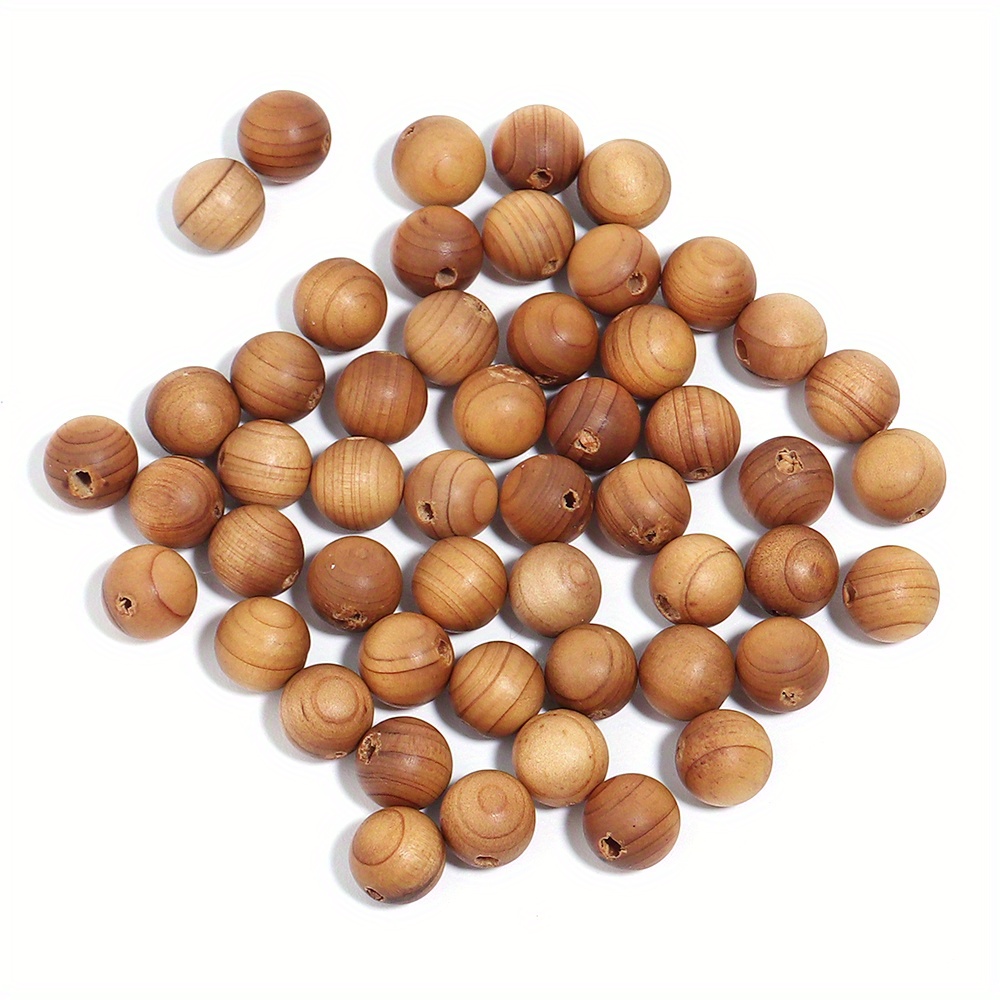 Wooden Handmade Diy Beads Bulk Round Loose Beads Log Color - Temu