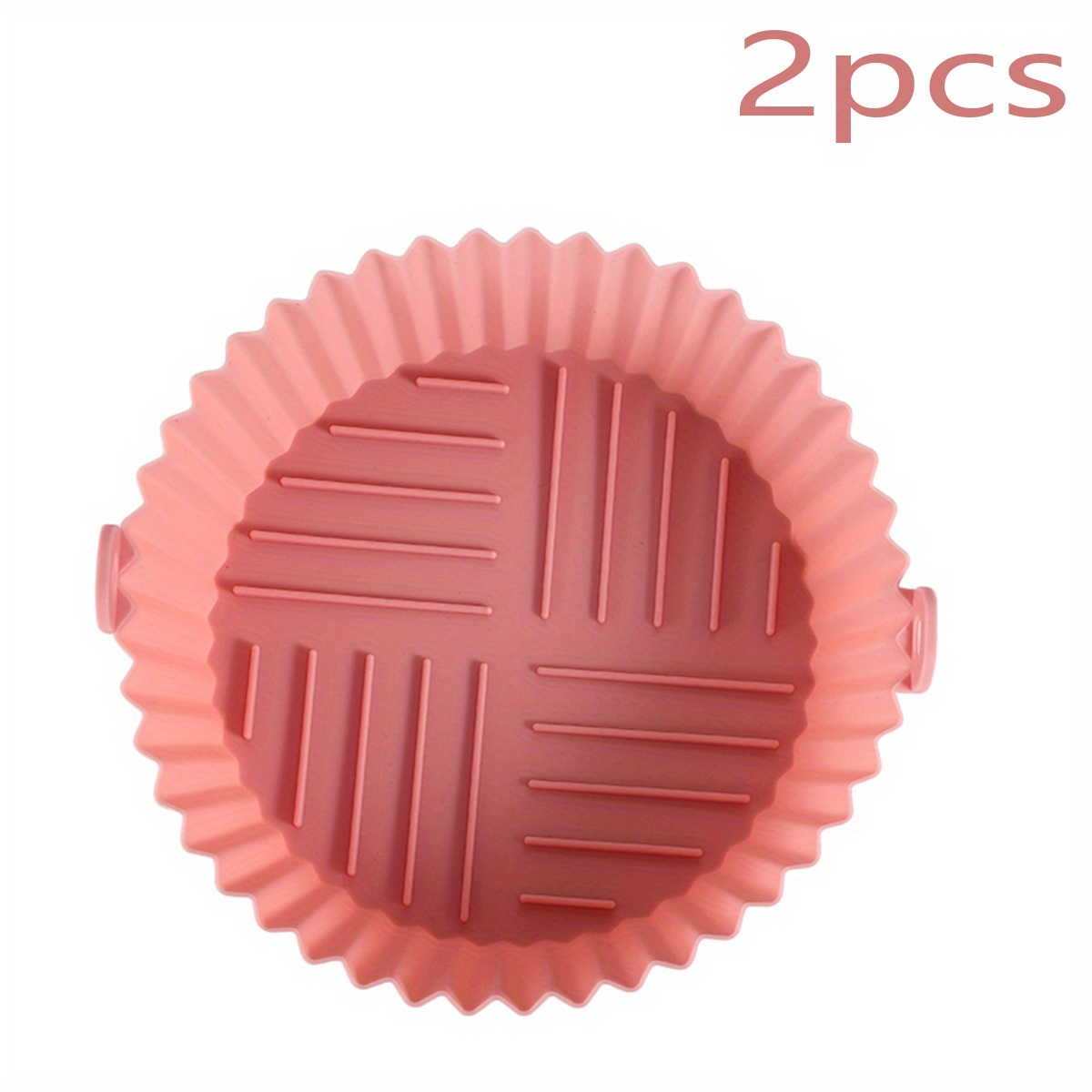 Silicone Airfryer Liner - Reusable Container Accessories Pan Baking Mold  Canister Shape Protector - Pink / 8.5inch…