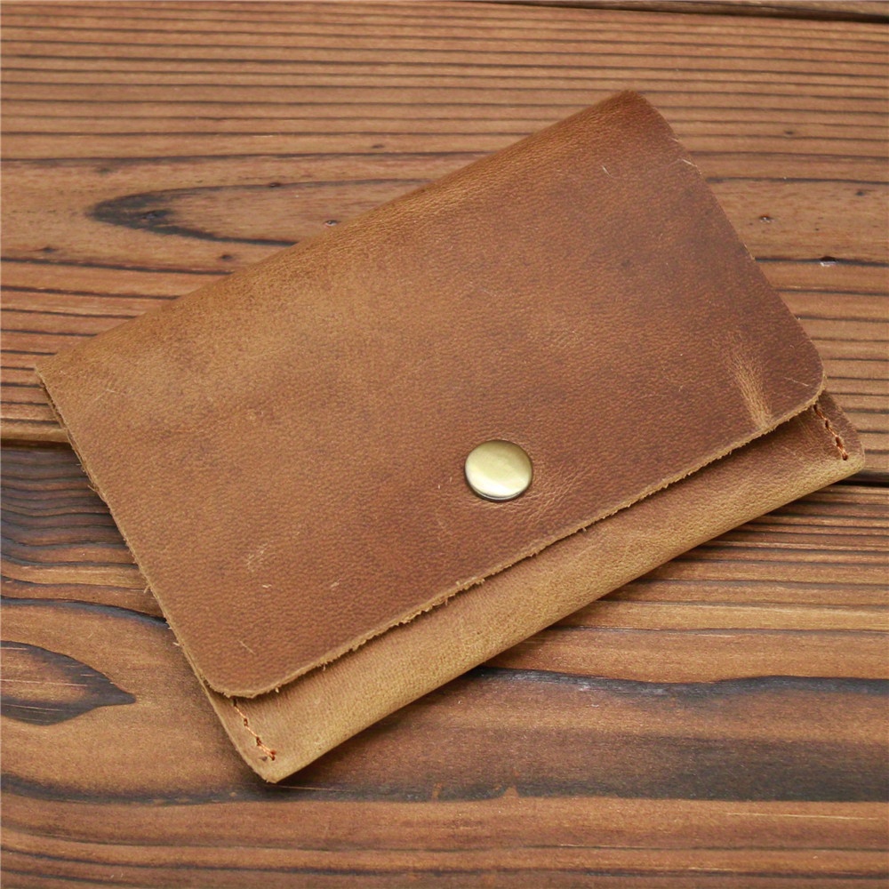 Top Cow Leather Card Holder Men Vintage Minimalist Wallet for