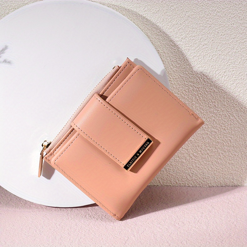 Minimalist Solid Color Coin Purse, All-Match Clutch Bifold Wallet, Portable  Slim Credit Card Holder